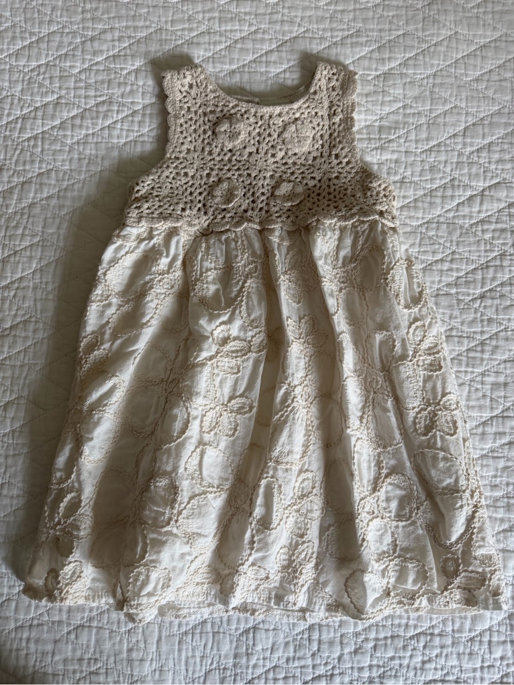 ZARA Girls Crochet Bodice Floral Dress